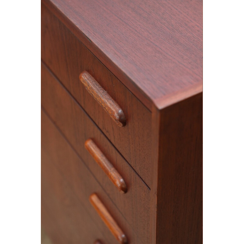 Danish Teak Chest of Drawers with curved handles - 1960s