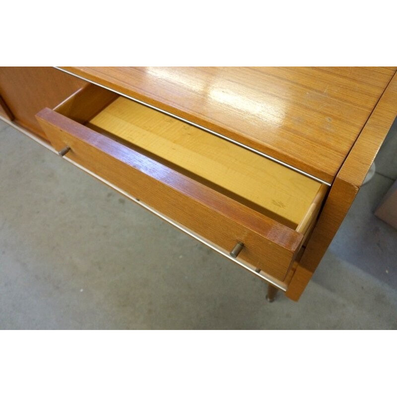 Beech sideboard with ceramic decoration - 1960s