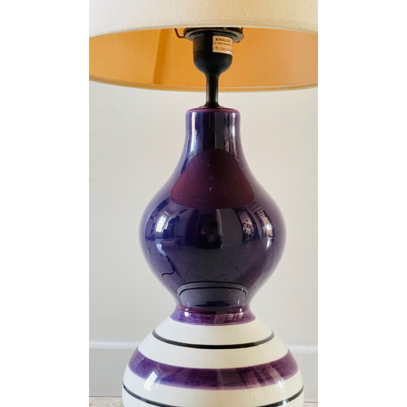 Lampe vintage en céramique par Koralcoa, France 1990