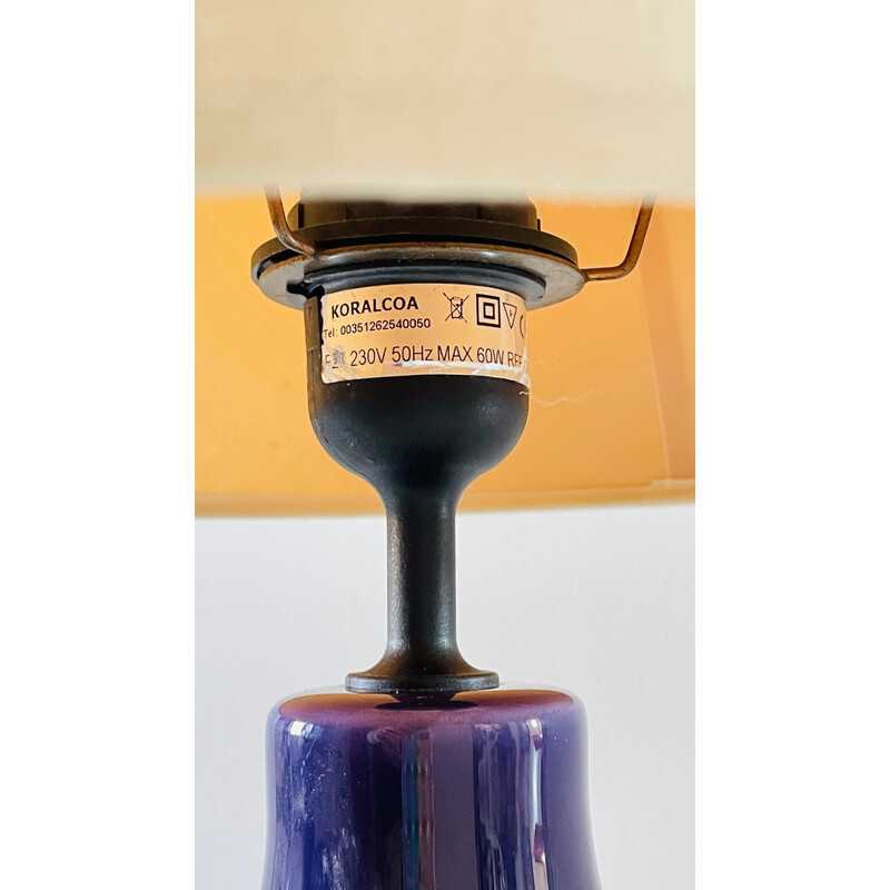 Lampe vintage en céramique par Koralcoa, France 1990