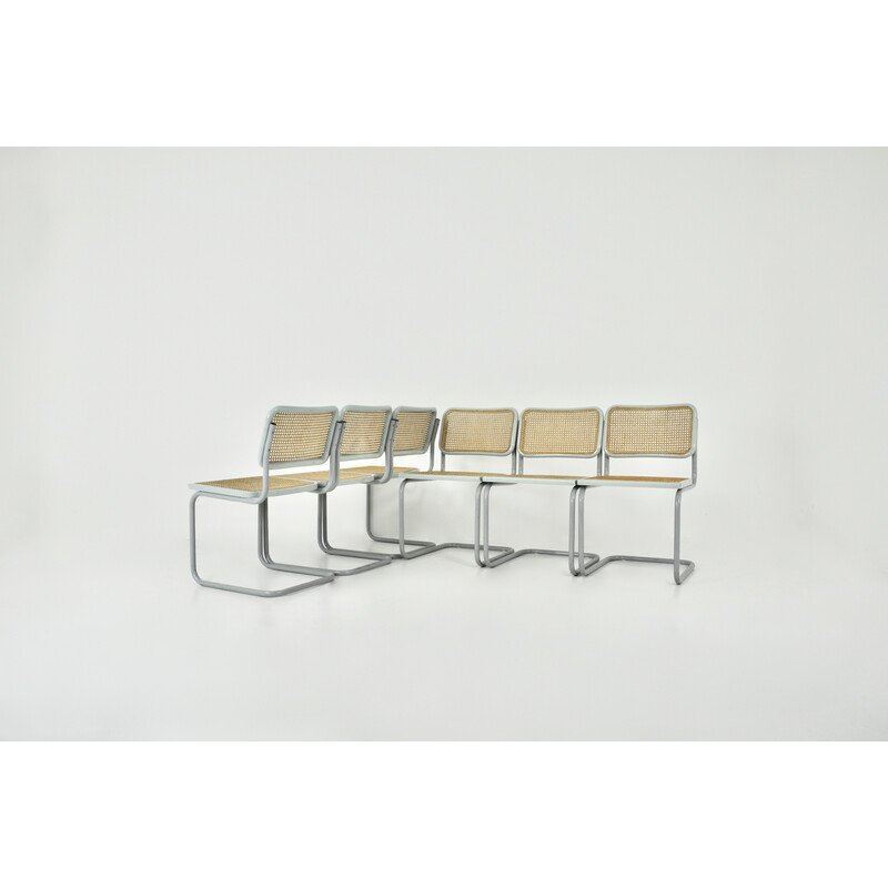 Lot de 6 chaises vintage B32 en métal par Marcel Breuer
