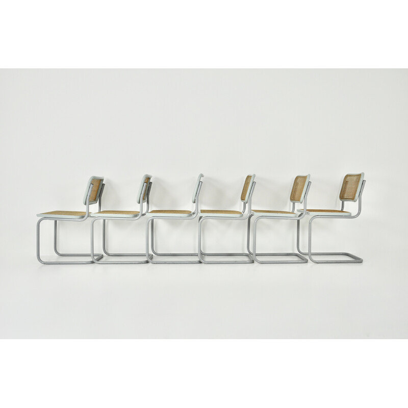 Lot de 6 chaises vintage B32 en métal par Marcel Breuer