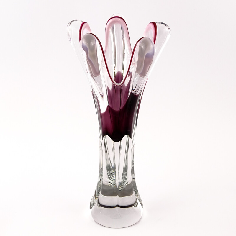 Vase en verre de Josef Hospodka pour Chribska - 1970