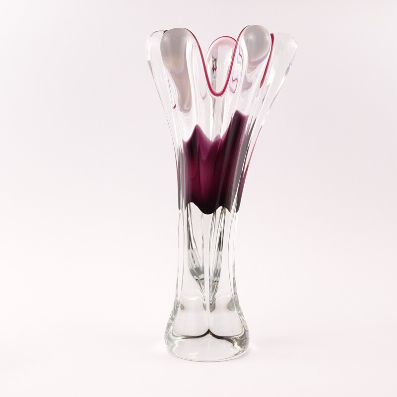 Glass vase by Josef Hospodka for Chribska - 1970s