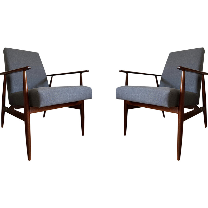 Pair of vintage beechwood armchairs by Henryk Lis for Kvadrat , Europe 1960