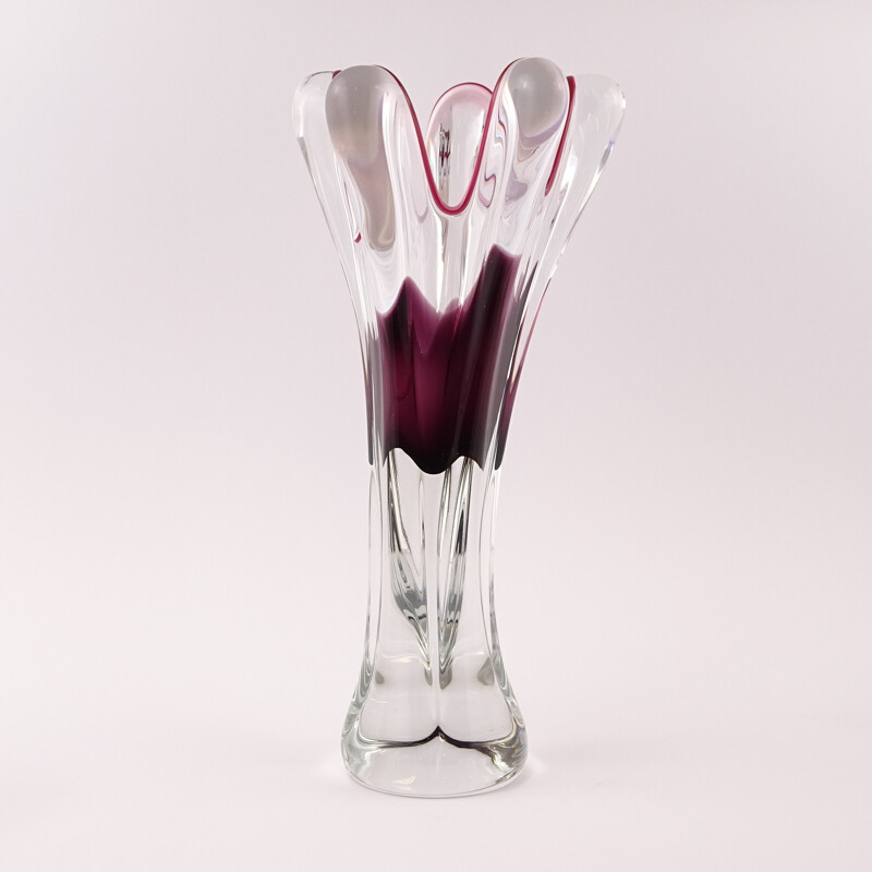 Glass vase by Josef Hospodka for Chribska - 1970s