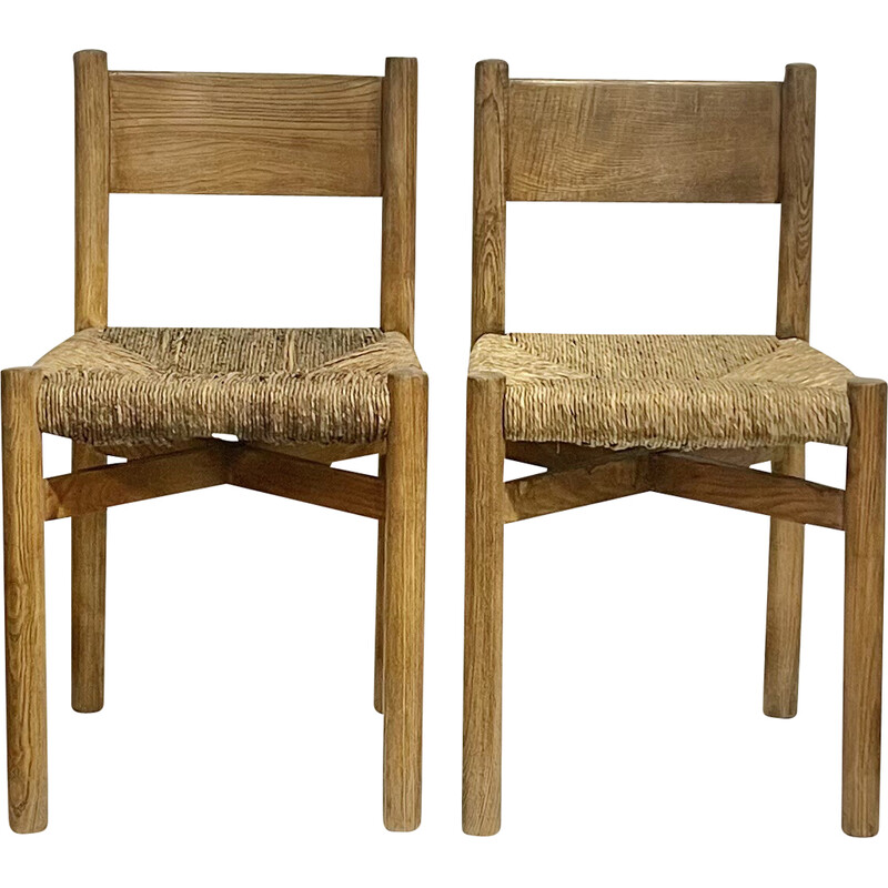Set of 4 vintage Meribel chairs by Charlotte Perriand
