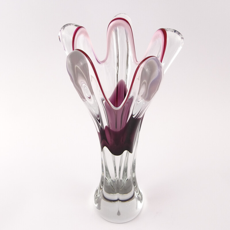 Glass vase by Josef Hospodka for Chribska - 1970s