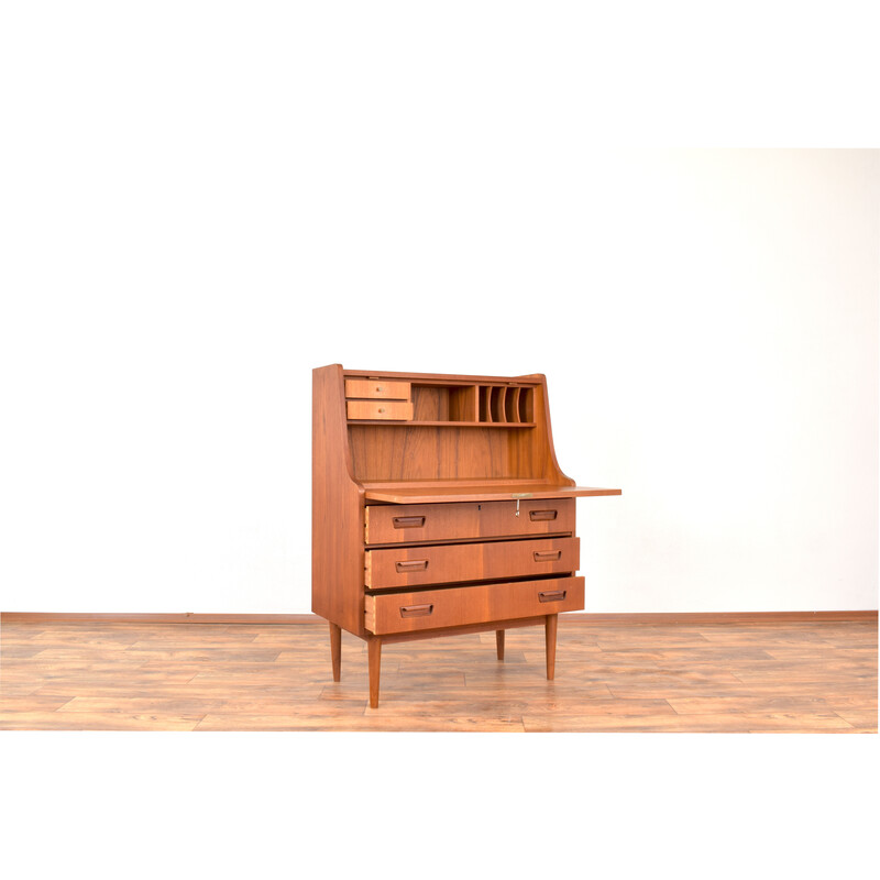 Vintage teak secretary desk by Gunnar Nielsen for Tibergaard, Denmark 1960