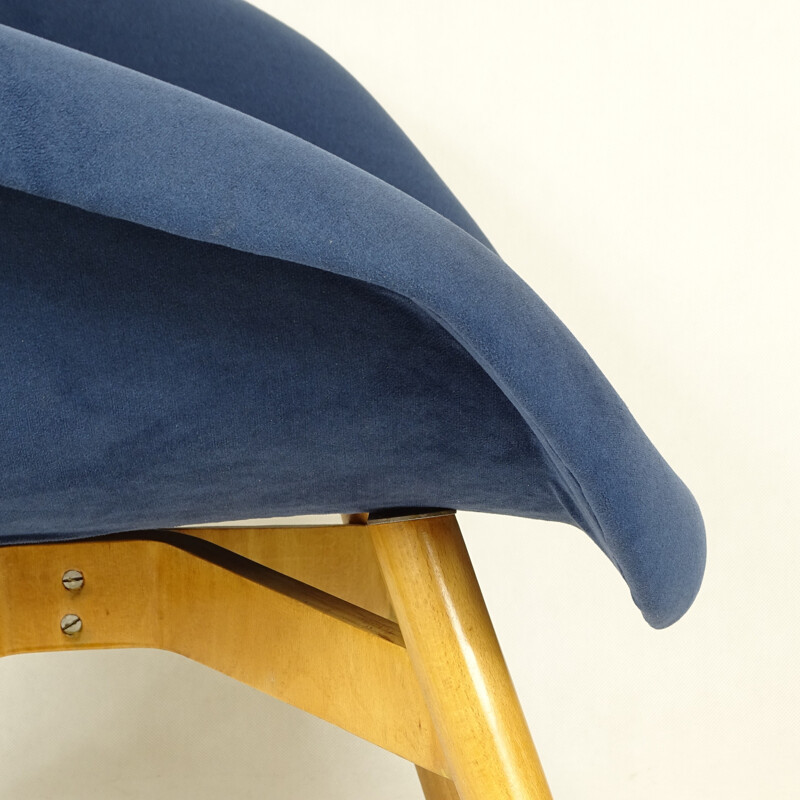 Czech blue Easy Chair by Miroslav Navratil - 1960s