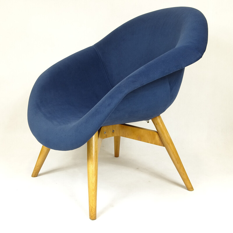 Czech blue Easy Chair by Miroslav Navratil - 1960s