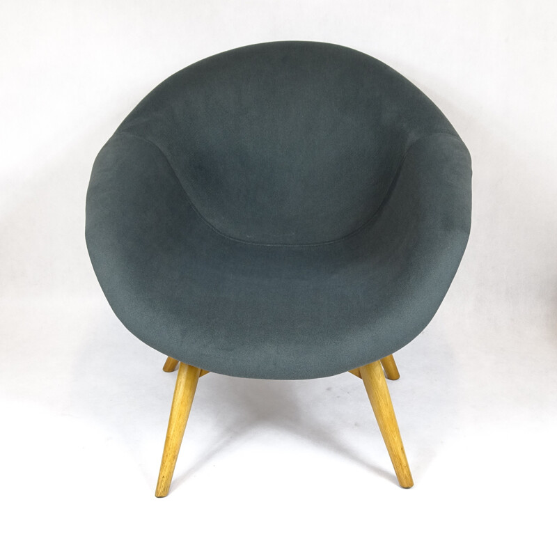 Fauteuil lounge tchèque vert de Miroslav Navratil - 1960