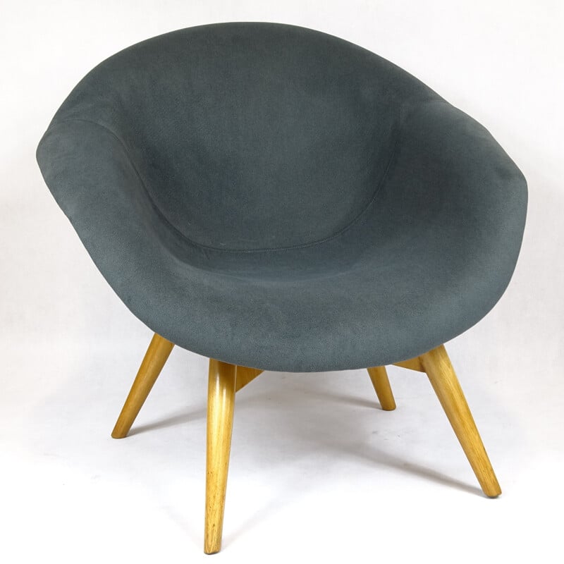 Fauteuil lounge tchèque vert de Miroslav Navratil - 1960