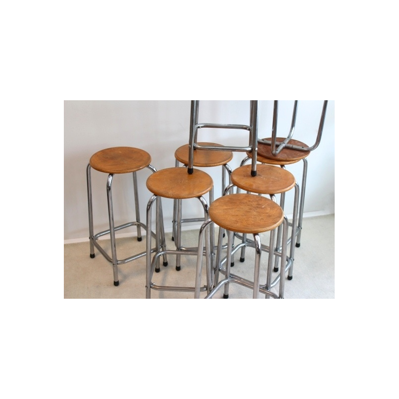 Set of 3 industrial stools - 1960s