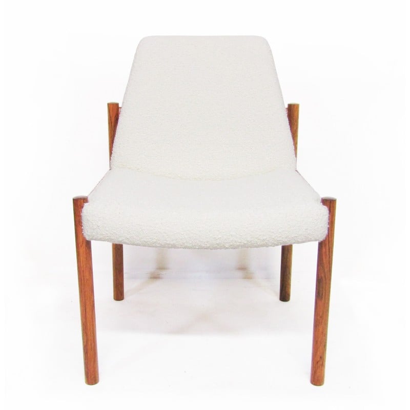 Set of 6 vintage dining chairs in Rio rosewood and Boucle fabric by Sven Ivar Dysthe for Dokka, 1960