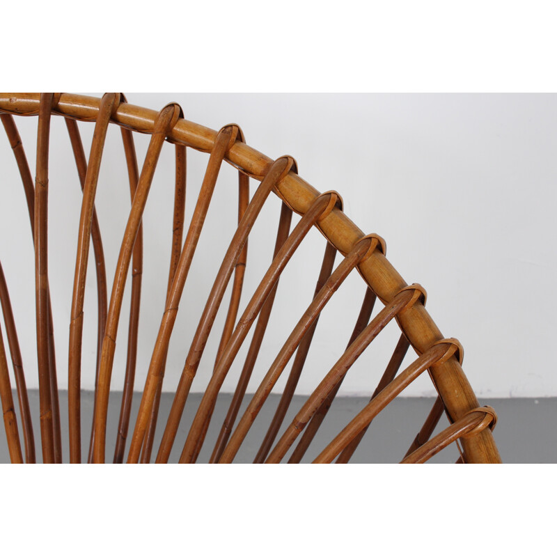 Mid-Century Dutch Rattan Lounge Chair by Dirk van Sliedregt for Rohe - 1960s