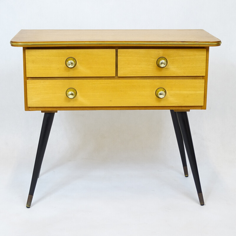 Czechoslovakian Night table with 3 drawers - 1970s