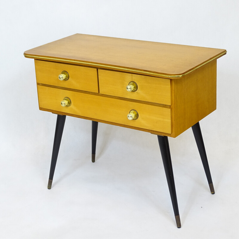 Czechoslovakian Night table with 3 drawers - 1970s