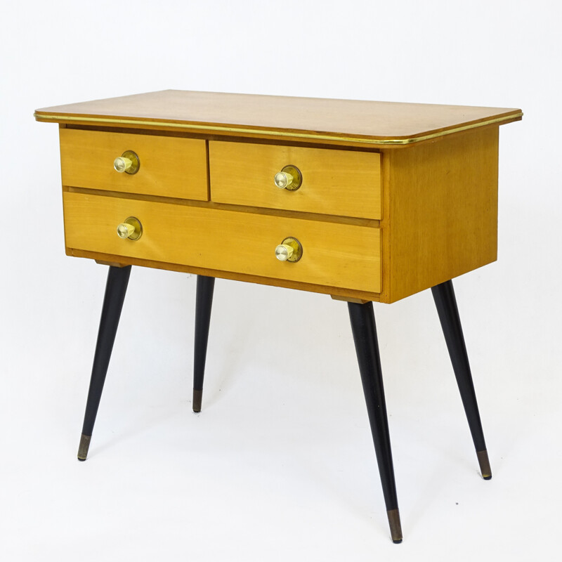 Czechoslovakian Night table with 3 drawers - 1970s