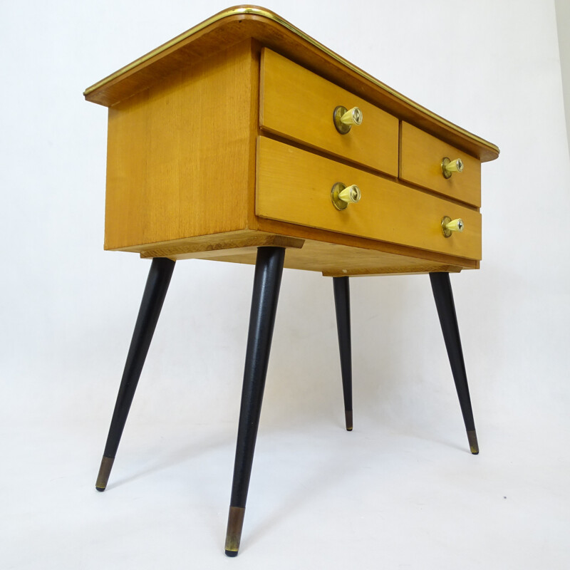 Czechoslovakian Night table with 3 drawers - 1970s