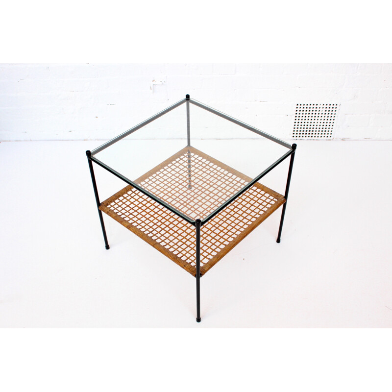 Mid-Century Dutch Rattan Coffee Table by Dirk Van Sliedregt for Rohe - 1950s