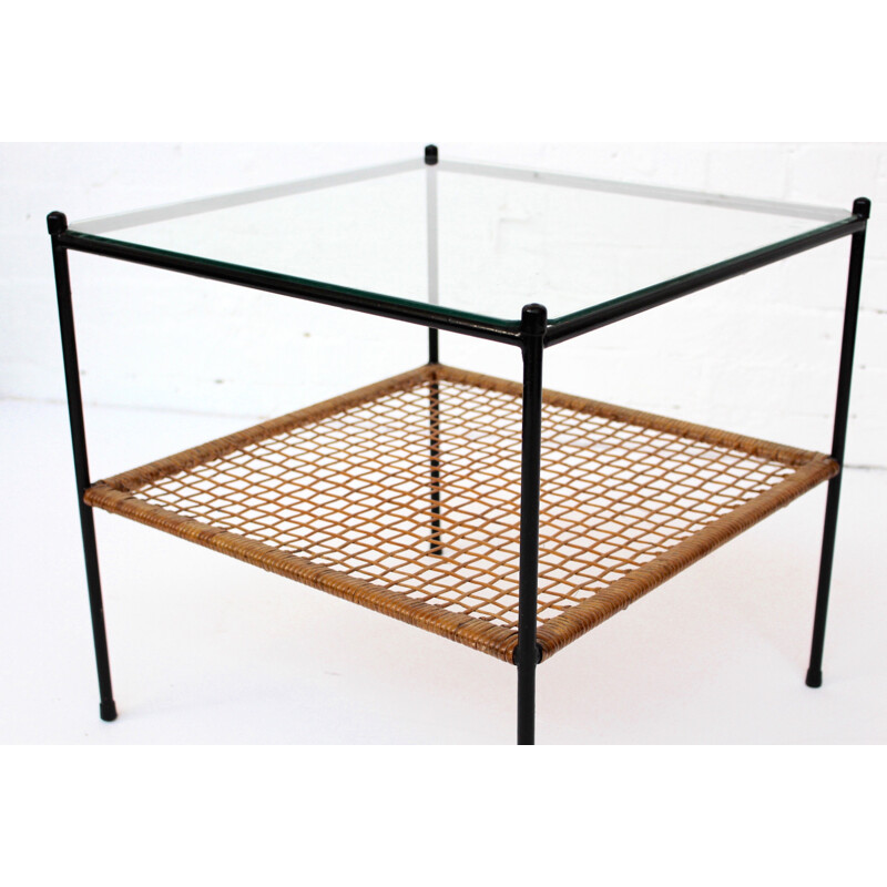 Mid-Century Dutch Rattan Coffee Table by Dirk Van Sliedregt for Rohe - 1950s