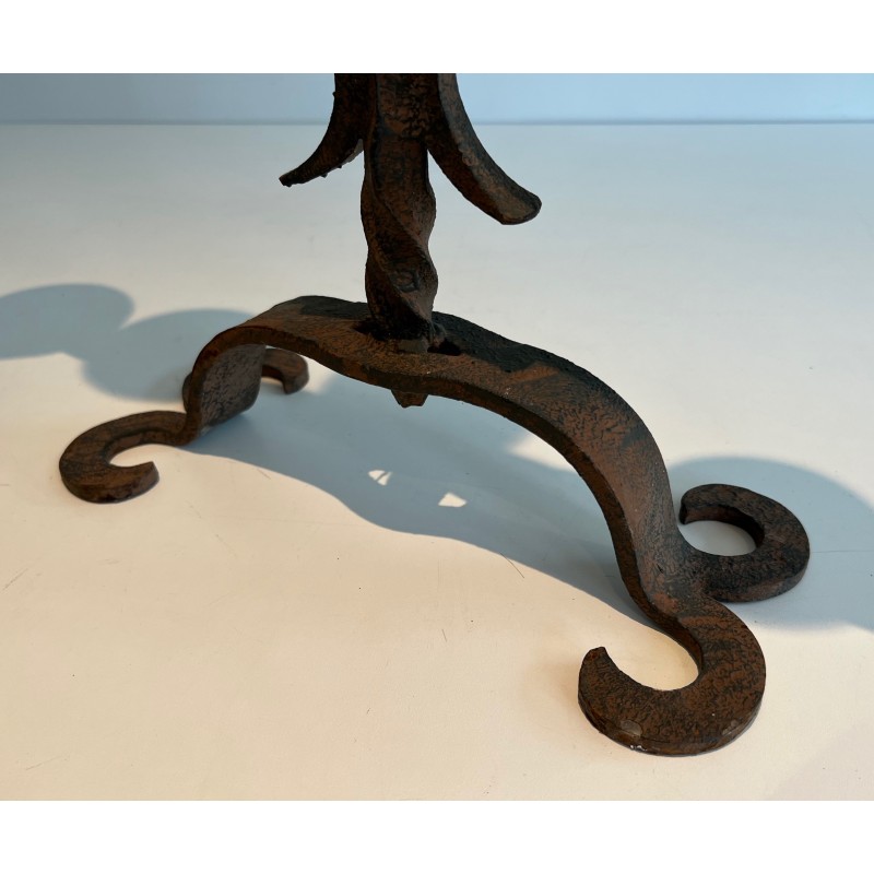Vintage wrought iron candelabra with 5 arms, France 1950