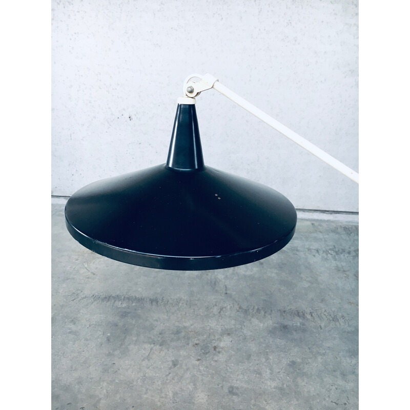 Vintage zwarte "Panama" vloerlamp van Wim Rietveld voor Gispen, Nederland 1957