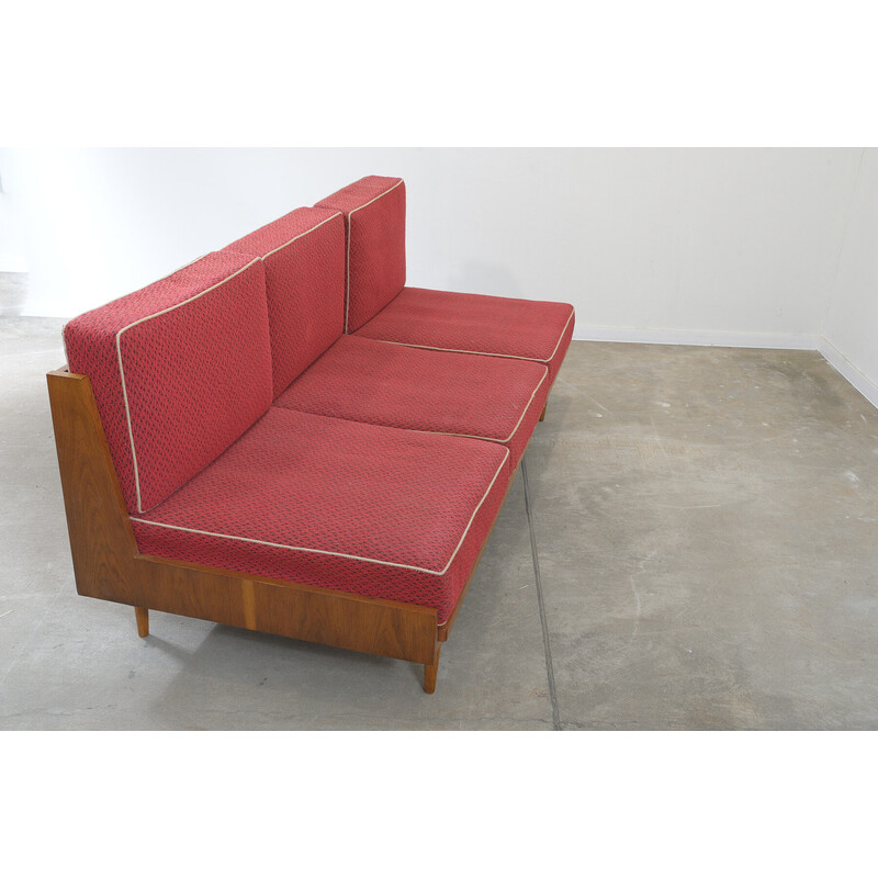 Vintage beech folding sofa bed for Drevotvar, Czechoslovakia 1970