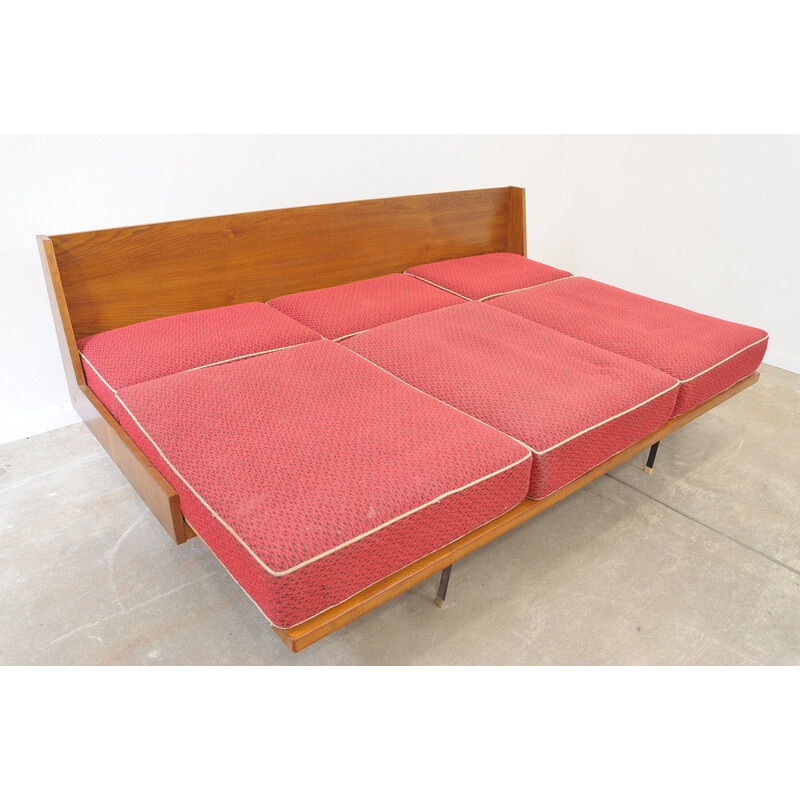 Vintage beech folding sofa bed for Drevotvar, Czechoslovakia 1970