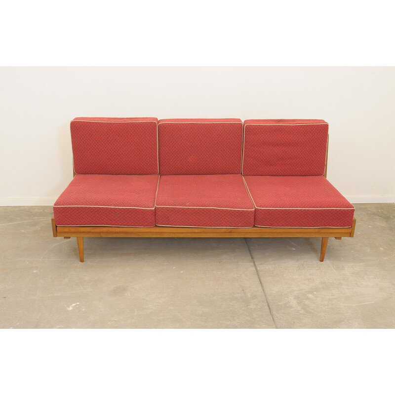 Vintage beech folding sofa bed for Drevotvar, Czechoslovakia 1970