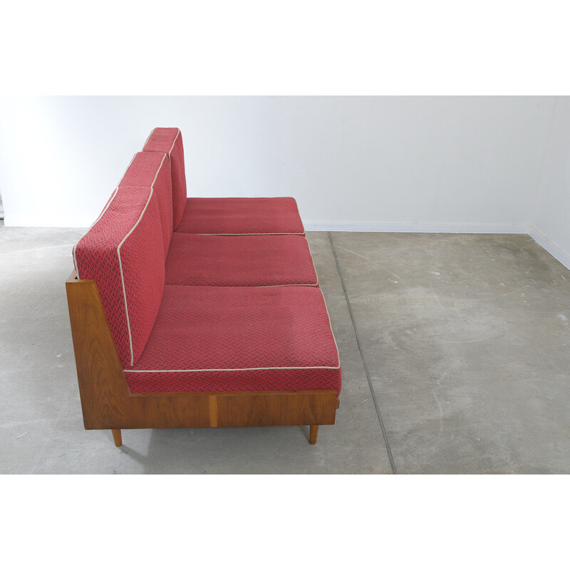 Vintage beech folding sofa bed for Drevotvar, Czechoslovakia 1970