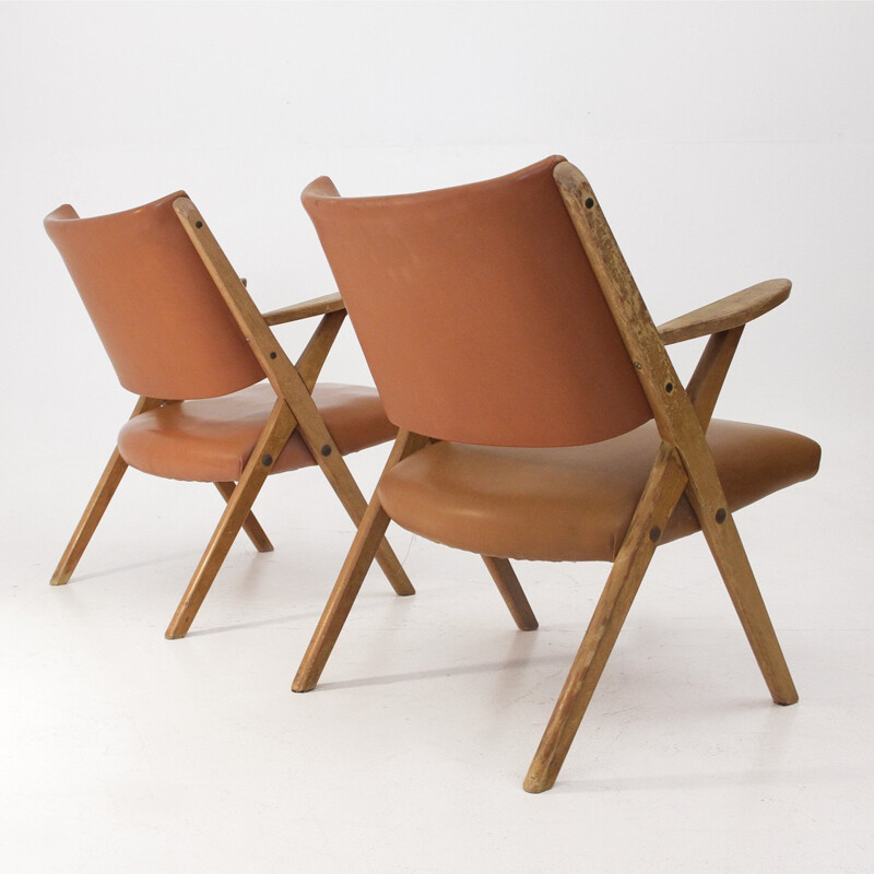 Ensemble de 2 fauteuils Italiens de Dal Vara - 1950