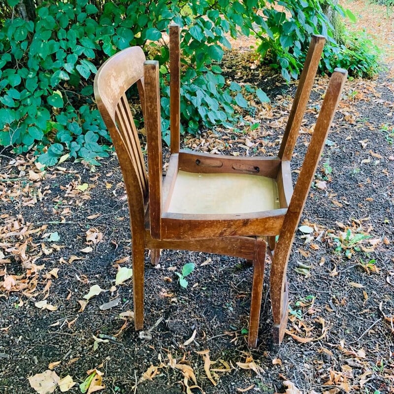 Paire de chaises bistrot vintage en bois pour Stella
