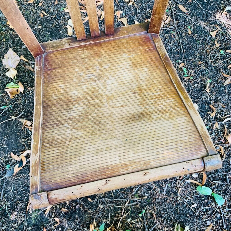 Paire de chaises bistrot vintage en bois pour Stella