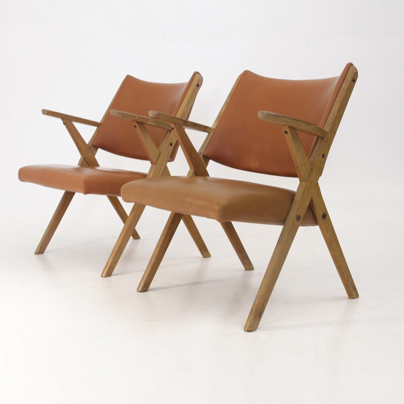 Ensemble de 2 fauteuils Italiens de Dal Vara - 1950