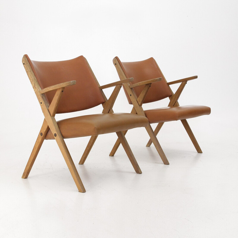 Ensemble de 2 fauteuils Italiens de Dal Vara - 1950