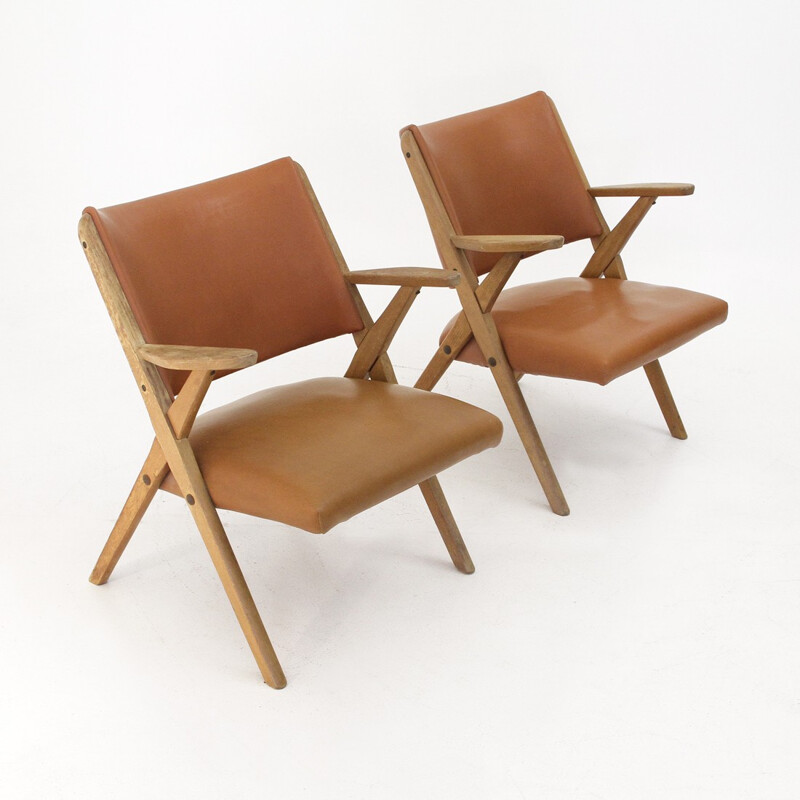 Ensemble de 2 fauteuils Italiens de Dal Vara - 1950