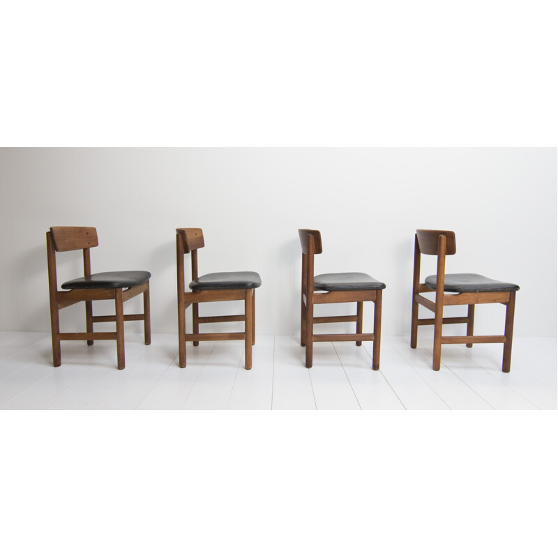 Set of 4 model J39 chairs by Børge Mogensen for Fredericia Furniture - 1960s