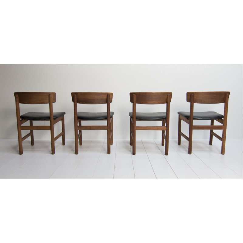 Set of 4 model J39 chairs by Børge Mogensen for Fredericia Furniture - 1960s
