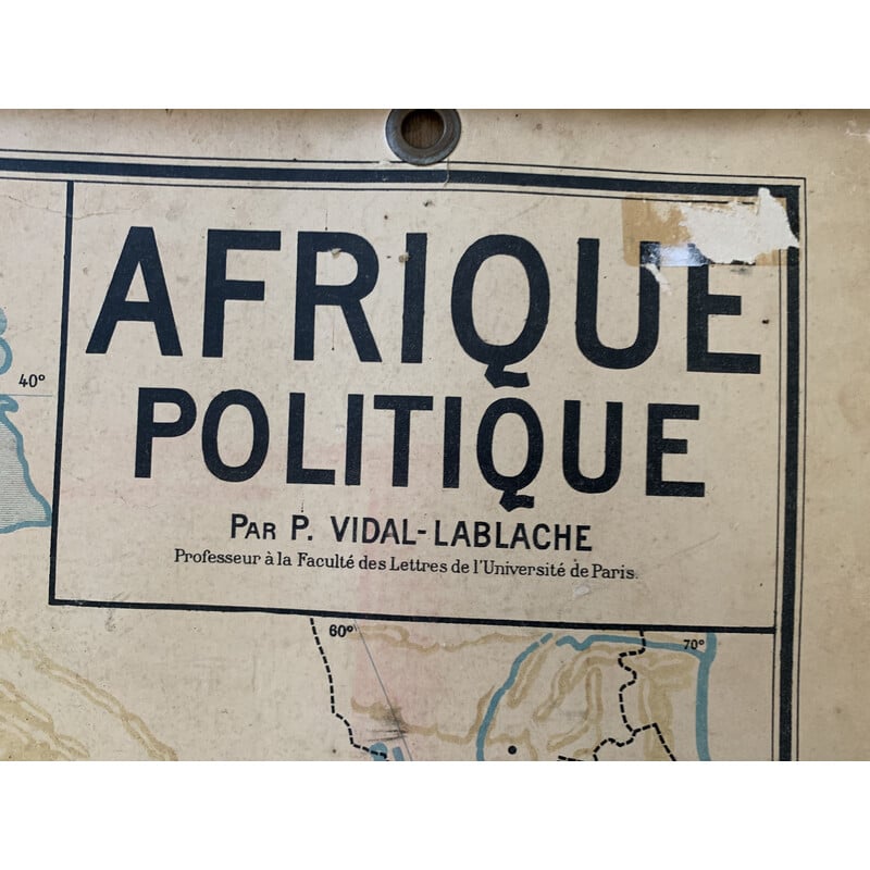 Carte géographique vintage "Afrique politique - n°17 et 17 bis" par Vidal Lablache, 1930