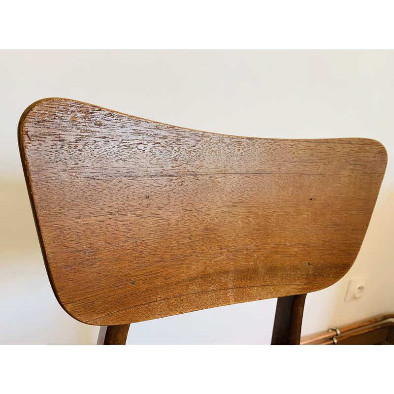 Chaise vintage 6157 en bois par Roger Landault pour Boutier, 1950