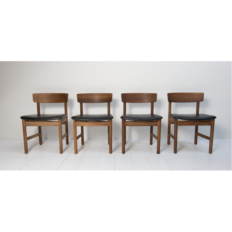 Ensemble de 4 chaises modèle J39 de Børge Mogensen par Fredericia Furniture - 1960
