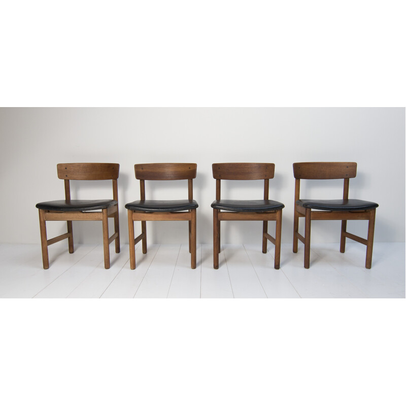 Set of 4 model J39 chairs by Børge Mogensen for Fredericia Furniture - 1960s