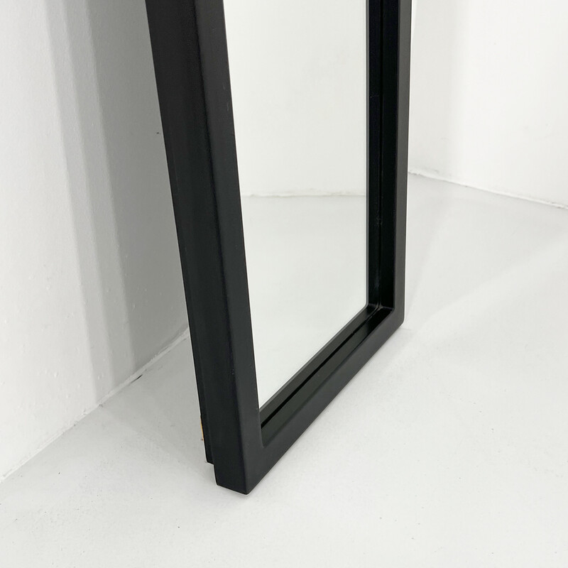 Miroir vintage 4720 avec cadre noir en polyuréthane par Anna Castelli Ferrieri pour Kartell, 1980