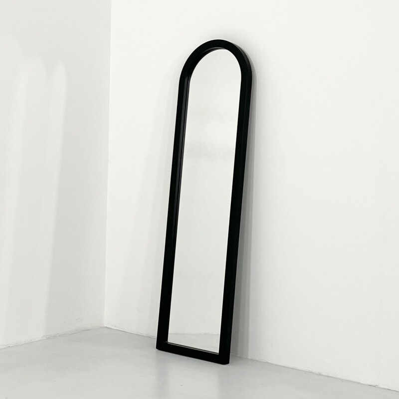 Miroir vintage 4720 avec cadre noir en polyuréthane par Anna Castelli Ferrieri pour Kartell, 1980
