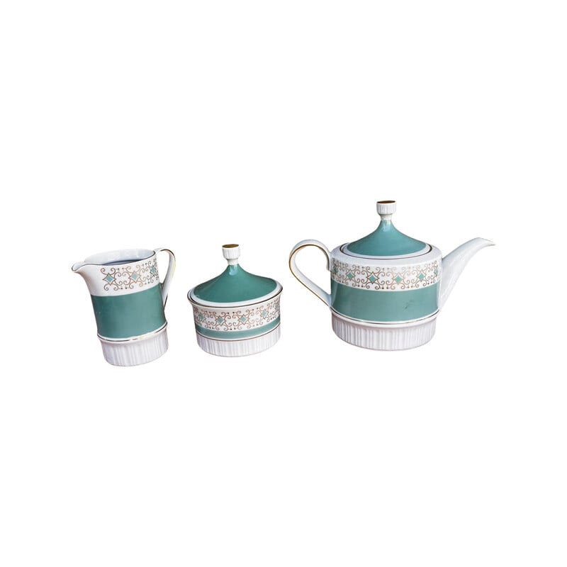 Vintage turquoise porcelain coffee service for Kahl, Germany 1960
