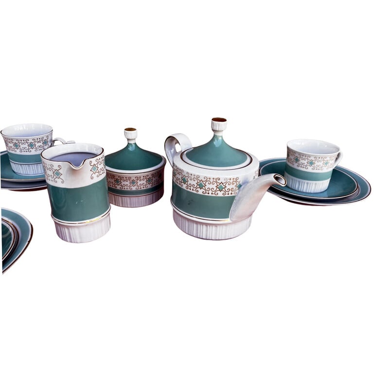 Vintage turquoise porcelain coffee service for Kahl, Germany 1960