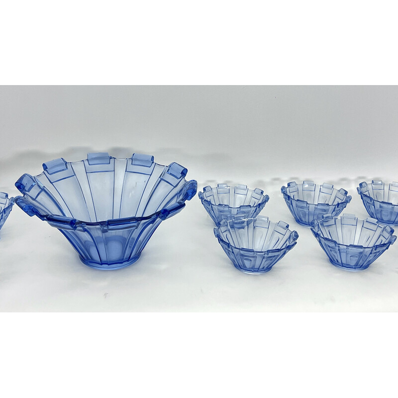 Set di 13 ciotole da portata vintage in vetro di Murano blu Art