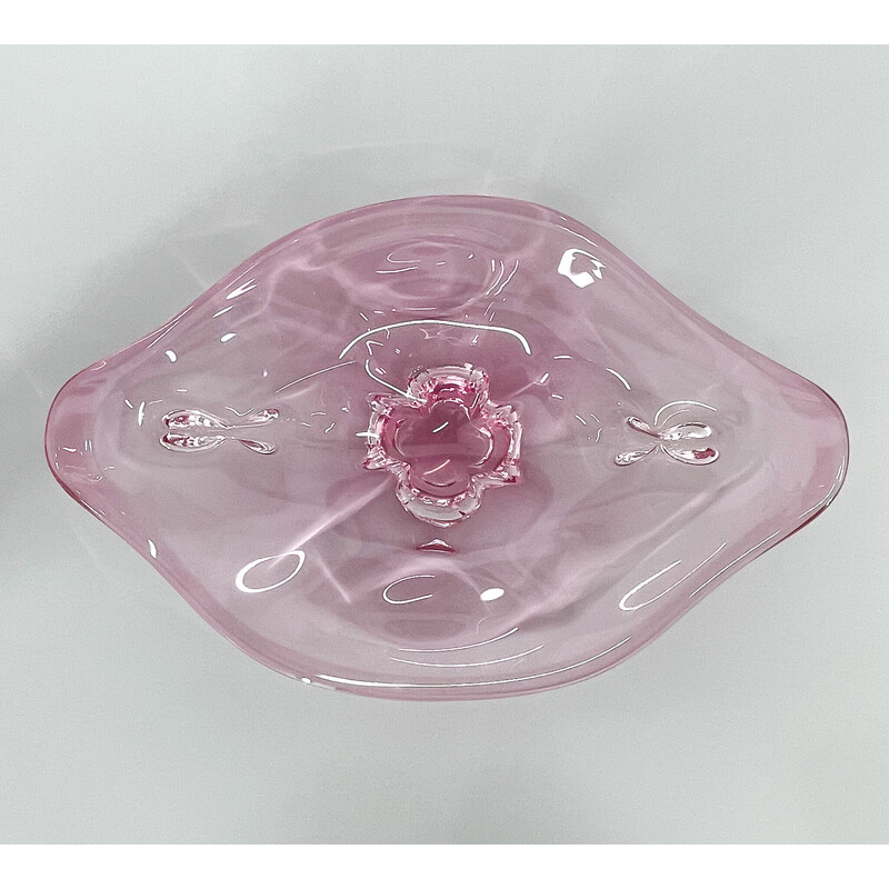 Vintage glass bowl by Josef Hospodka for Chribska Glassworks, Czechoslovakia 1960